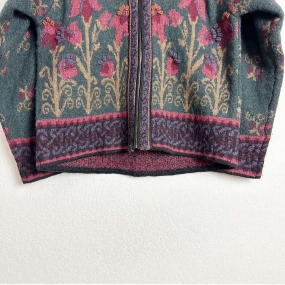 NORDIC DESIGN 100% Shetland Wool Cardigan Knit Sweater Women's Plus Size 3X EUC - Picture 4 of 12